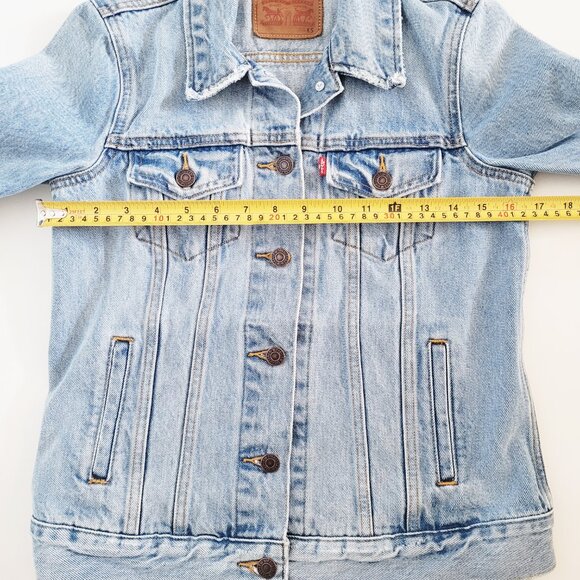 Levi's Boyfriend Trucker Medium Blue Jacket - Size XS - Picture 9 of 11